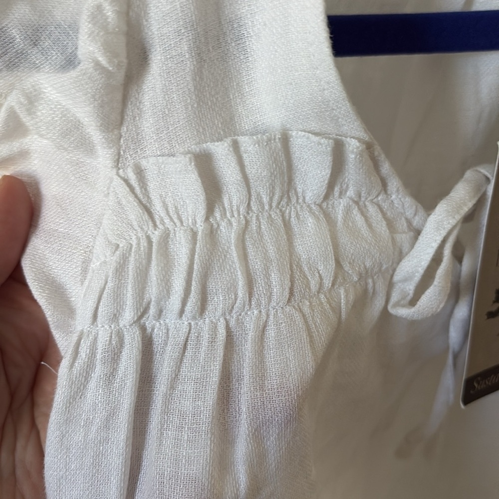 White Ruffled Sleeve Top - Picture 8 of 9